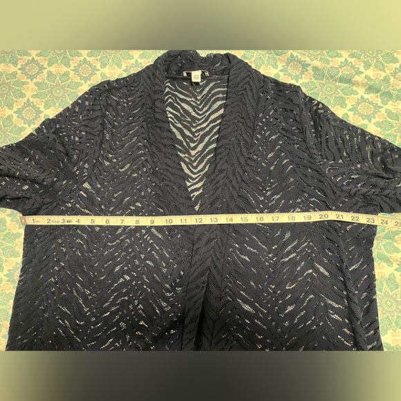 Susan Graver Navy Blue Open-Front Cardigan - Picture 2 of 4